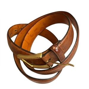 Trafalgar Classic Men's Cortina Leather Hand Polished Dress Belt Brown Size 36